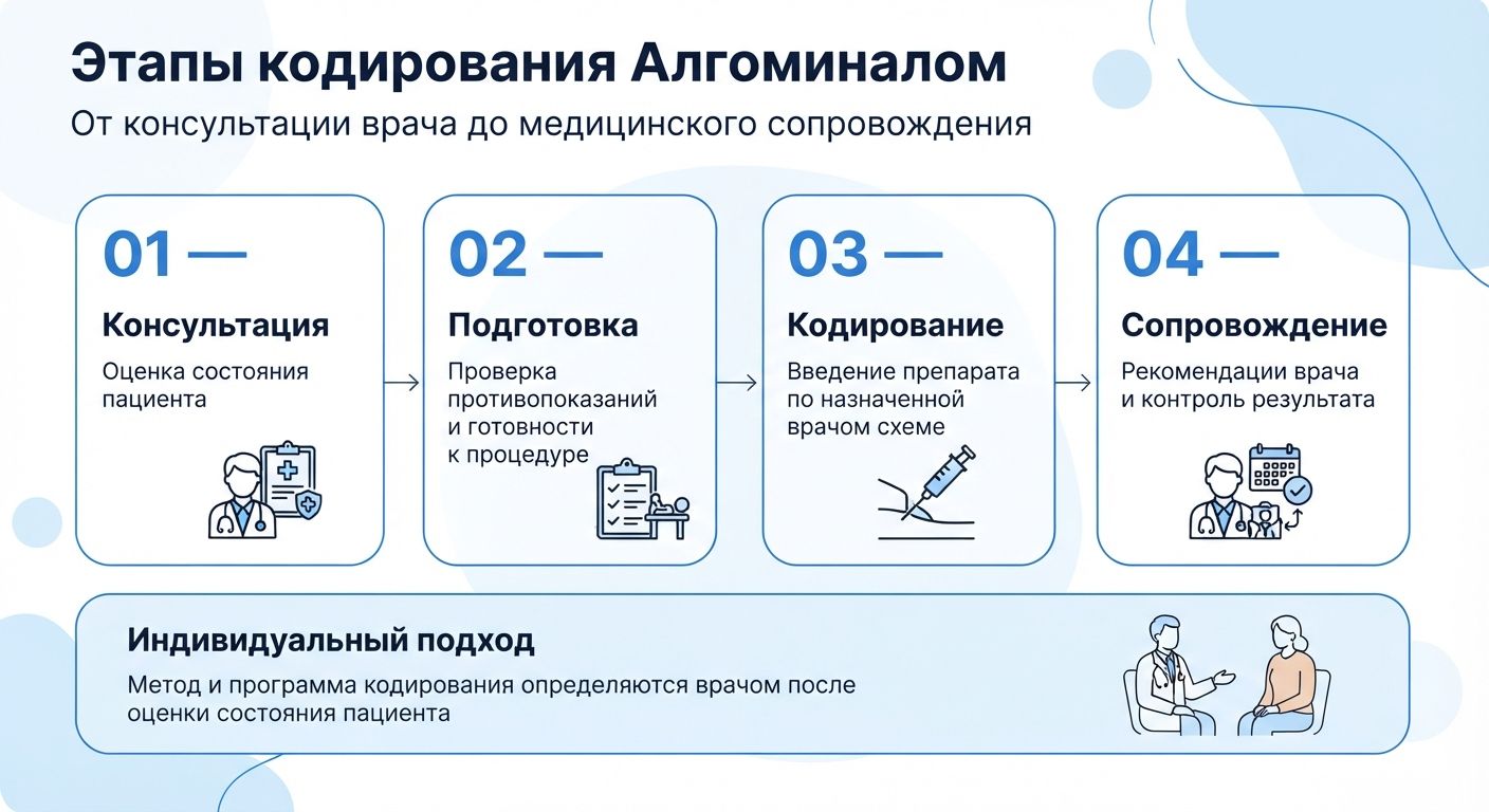 Кодирование препаратом «Алгоминал» в Чайковском инфографика
